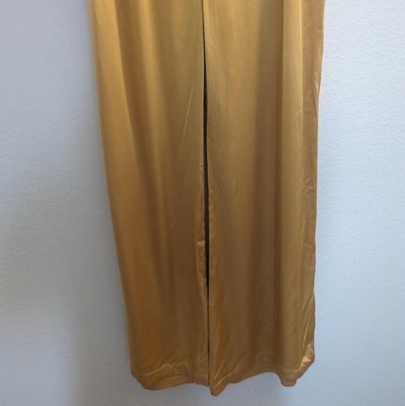 Corey Lynn Calter Petra Gold Satin Wide Leg Pants - Picture 6 of 14